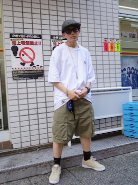 「Sourcream（サワークリーム）のアイテム（トップス）」を使った、kento fujiwara さん（メンズ・166cm）の夏コーディネート