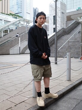 「Sourcream（サワークリーム）のアイテム（パンツ）」を使った、kento fujiwara さん（メンズ・166cm）の秋コーディネート