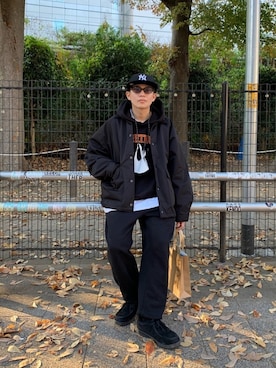 「UNIQLO（ユニクロ）のアイテム（スウェットパンツ）」を使った、kento fujiwara さん（メンズ・166cm）の冬コーディネート