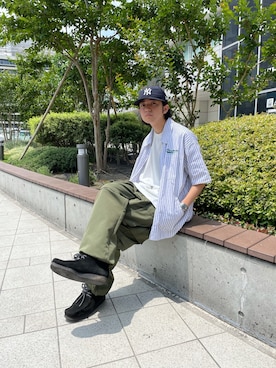 「Sourcream（サワークリーム）のアイテム（パンツ）」を使った、kento fujiwara さん（メンズ・166cm）の春コーディネート