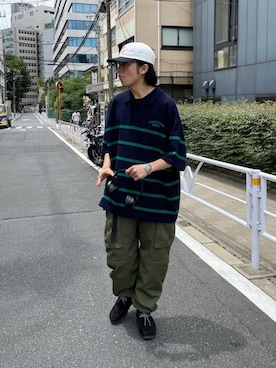 「Sourcream（サワークリーム）のアイテム（パンツ）」を使った、kento fujiwara さん（メンズ・166cm）の夏コーディネート