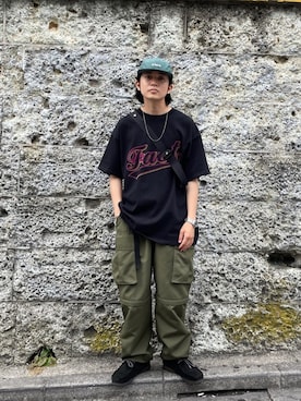 「Sourcream（サワークリーム）のアイテム（パンツ）」を使った、kento fujiwara さん（メンズ・166cm）の夏コーディネート
