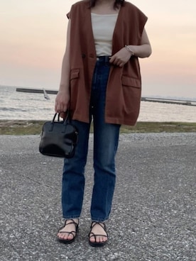 「LOWRYS FARM（ローリーズファーム）のアイテム（セットアップ）」を使った、Ochiさん（レディース・158cm）の夏コーディネート
