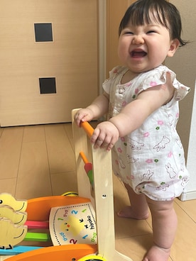 「浴衣」｜「アイテム（オールインワン・サロペット）」を使った、えまるさん（キッズ・70cm）の夏コーディネート