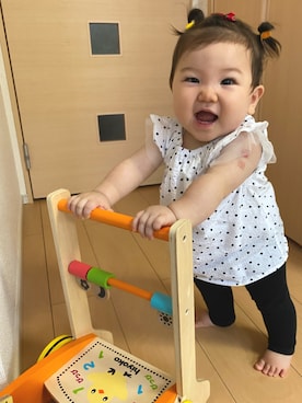 「9ヶ月」｜「アイテム（パンツ）」を使った、えまるさん（キッズ・70cm）の夏コーディネート