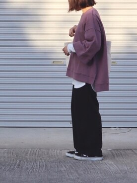 「Sheson（シーズン）のアイテム（スウェット）」を使った、ともさん（レディース・153cm）の冬コーディネート