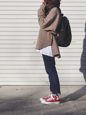 「MKT（エムケーティー）のアイテム（トップス）」を使った、ともさん（レディース・153cm）の冬コーディネート