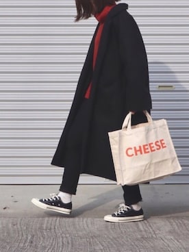 「ct70」｜「アイテム（チェスターコート）」を使った、ともさん（レディース・153cm）の冬コーディネート