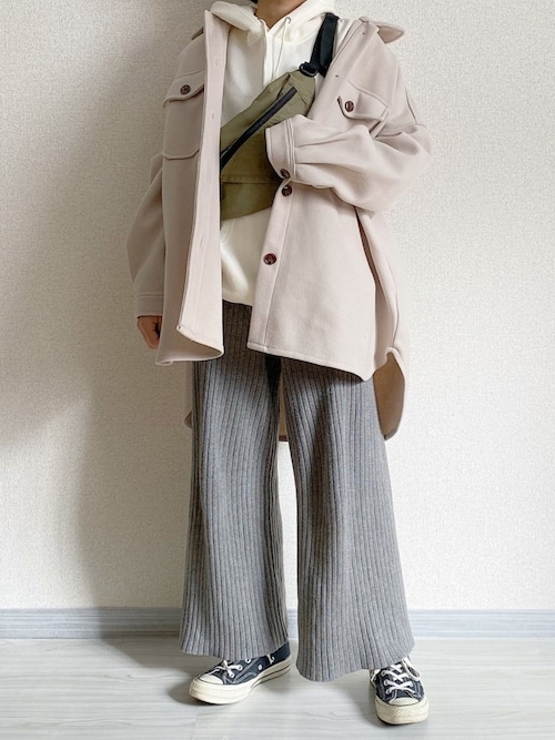 ともさんのカバーオール「AUNT MARIE'S メルトンCPOシャツジャケット(Aunt Marie's|アントマリーズ)」を使ったコーディネート