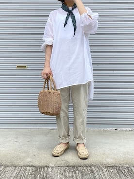 「アイテム（ブラジャー、ホワイト系）」を使った、ともさん（レディース・153cm）の夏コーディネート