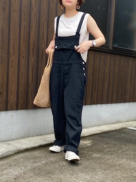 「WAIPER.inc（ワイパーインク）のアイテム（オールインワン・サロペット）」を使った、ともさん（レディース・153cm）の夏コーディネート