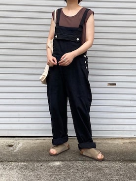 「WAIPER.inc（ワイパーインク）のアイテム（オールインワン・サロペット）」を使った、ともさん（レディース・153cm）の夏コーディネート