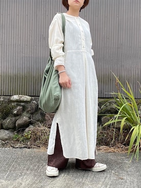 「MASTER&Co（マスターアンドコー）のアイテム（ショルダーバッグ）」を使った、ともさん（レディース・153cm）の秋コーディネート