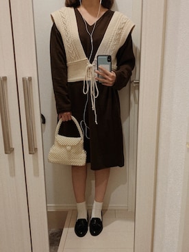 「AIMABLE（エマーブル）のアイテム」を使った、イオナさん（レディース・152cm）の秋コーディネート