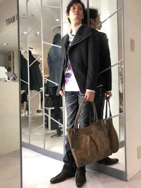 「TORNADO MART（トルネードマート）のアイテム（バッグ）」を使った、ishikawaさん（メンズ・175cm）の秋コーディネート