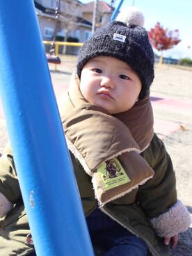 「green label relaxing（グリーンレーベルリラクシング）のアイテム（その他アウター）」を使った、KaiO⭐︎さん（キッズ・110cm）の秋コーディネート