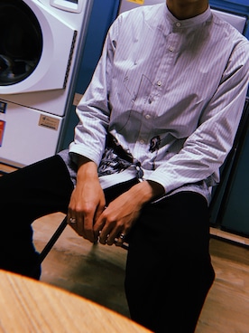 「MM6 Maison Margiela（ｴﾑｴﾑｼｯｸｽ ﾒｿﾞﾝ ﾏﾙｼﾞｪﾗ）のアイテム（スニーカー）」を使った、江口さん（メンズ・171cm）の冬コーディネート