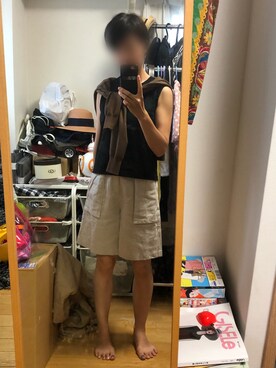 Yumi Kobayashi使用「URBAN RESEARCH ROSSO WOMEN（リネンショートパンツ）」的時尚穿搭