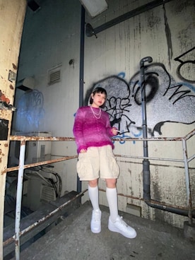 「Vivienne Westwood（ヴィヴィアンウエストウッド）のアイテム（ソックス/靴下）」を使った、tonechiさん（レディース・154cm）の冬コーディネート