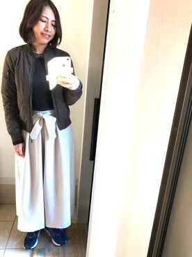 「PLST（プラステ）のアイテム（MA-1）」を使った、⭐️KAoRI⭐️さん（レディース・160cm）の秋コーディネート
