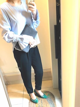 「黒パンツ」｜⭐️KAoRI⭐️さん（レディース・160cm）の秋コーディネート