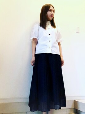 「AMERICAN HOLIC（アメリカンホリック）の・レースロングプリーツスカート（スカート）」を使った、⭐️KAoRI⭐️さん（レディース・160cm）の春コーディネート