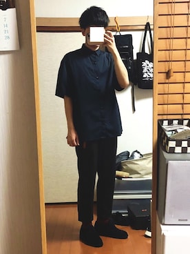 「Lui's（ルイス）のナローベルト（ベルト）」を使った、Satoさん（メンズ・173cm）の夏コーディネート