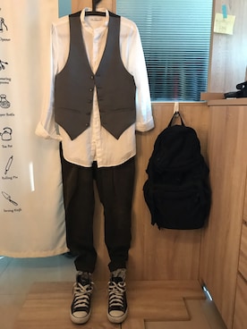 「PLAIN（プレイン）のアイテム（トップス）」を使った、Hung Linさん（メンズ・172cm・30代）の冬コーディネート