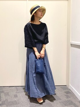 「FORK&SPOON（フォークアンドスプーン）のアイテム（帽子）」を使った、emariさん（レディース・152cm）の春コーディネート