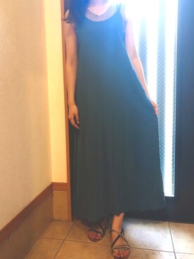 「NANO universe（ナノユニバース）のアイテム（ジャンパースカート）」を使った、mofmoさん（レディース・160cm）の夏コーディネート