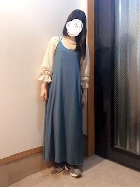 「NANO universe（ナノユニバース）のアイテム（ジャンパースカート）」を使った、mofmoさん（レディース・160cm）の春コーディネート