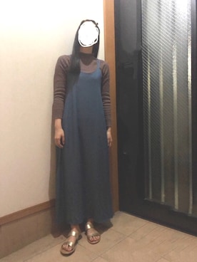 「NANO universe（ナノユニバース）のアイテム（ジャンパースカート）」を使った、mofmoさん（レディース・160cm）の春コーディネート