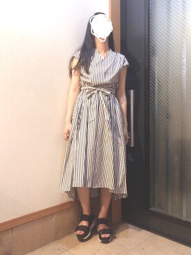 「Simplicite（サンプリシテ）のアイテム（ワンピース/ドレス）」を使った、mofmoさん（レディース・160cm）の夏コーディネート