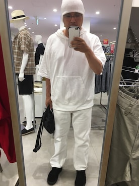 「FLAGSTUFF（フラグスタフ）のアイテム（シューズ）」を使った、やすさん（メンズ・173cm）の夏コーディネート