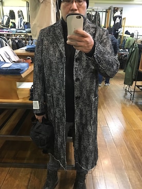 「DIESEL（ディーゼル）のアイテム（チェスターコート）」を使った、やすさん（メンズ・173cm）の冬コーディネート