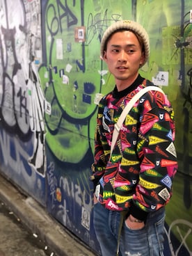 「HUMAN MADE（ヒューマンメード）のアイテム（ニットキャップ/ビーニー）」を使った、nobu®️さん（メンズ・165cm）の冬コーディネート