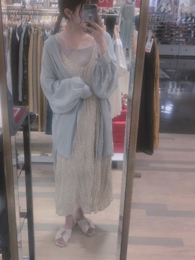 「アイテム（ワンピース/ドレス、シルバー系）」を使った、taさん（レディース・156cm）の夏コーディネート