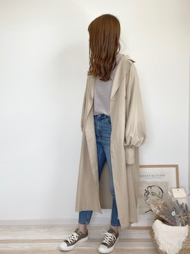 「chocomee（チョコミー）のアイテム（Tシャツ/カットソー）」を使った、ꜱᴀᴋɪさん（レディース・164cm）の春コーディネート