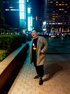 「no brand（ノーブランド）のアイテム（ノーカラージャケット）」を使った、Nori Sunさん（メンズ・171cm）の春コーディネート