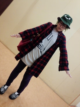 「CUNE（キューン）のアイテム（帽子）」を使った、y23kokinawanohsakaさん（レディース・161cm）の冬コーディネート