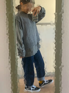 「rps（アールピーエス）のアイテム（ベスト）」を使った、ちいさいまるめがねさん（レディース・144cm）の秋コーディネート