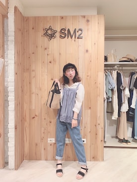 「アイテム（チューブトップ、ブルー系）」を使った、Gimi-Huangさん（レディース・158cm）の夏コーディネート