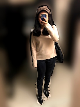 「business casual」｜「アイテム（ハンチング/ベレー帽）」を使った、Pellepicorinさん（レディース・155cm）の秋コーディネート
