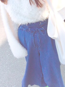 「VENCE（ヴァンス）のアイテム（パンツ）」を使った、さきちょびさん（レディース・160cm）の春コーディネート