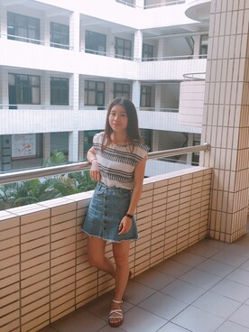 「sweesa（スウィーサ）のアイテム」を使った、游瑜さん（レディース・155cm）の夏コーディネート