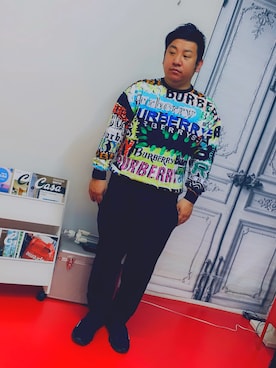 「バーバリー」｜「アイテム（スウェット）」を使った、Kouichicさん（メンズ・170cm）の冬コーディネート