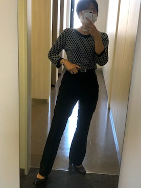 「おばあちゃんのお下がりのアイテム（Tops、ブラック系）」を使った、サ🔰さん（レディース・153cm）の夏コーディネート