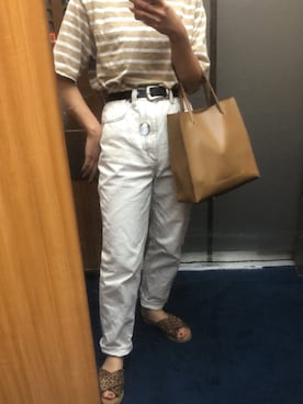 「marjour（マージュール）のPOACH SET BAG（Tote、ベージュ系）」を使った、サ🔰さん（レディース・153cm）の夏コーディネート