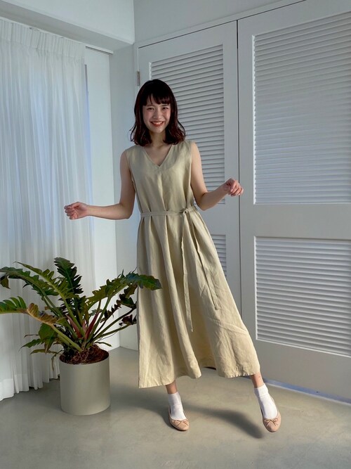 宮崎葉 ユニクロのワンピース ドレスを使ったコーディネート Wear