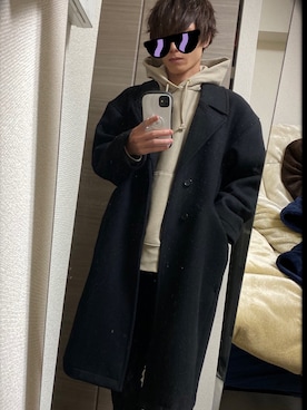 アザミン×100さん（メンズ・175cm）の冬コーディネート